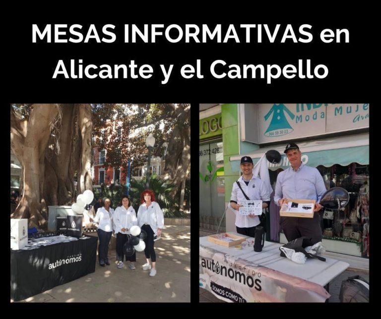 Mesas informativas en Alicante y en el Campello